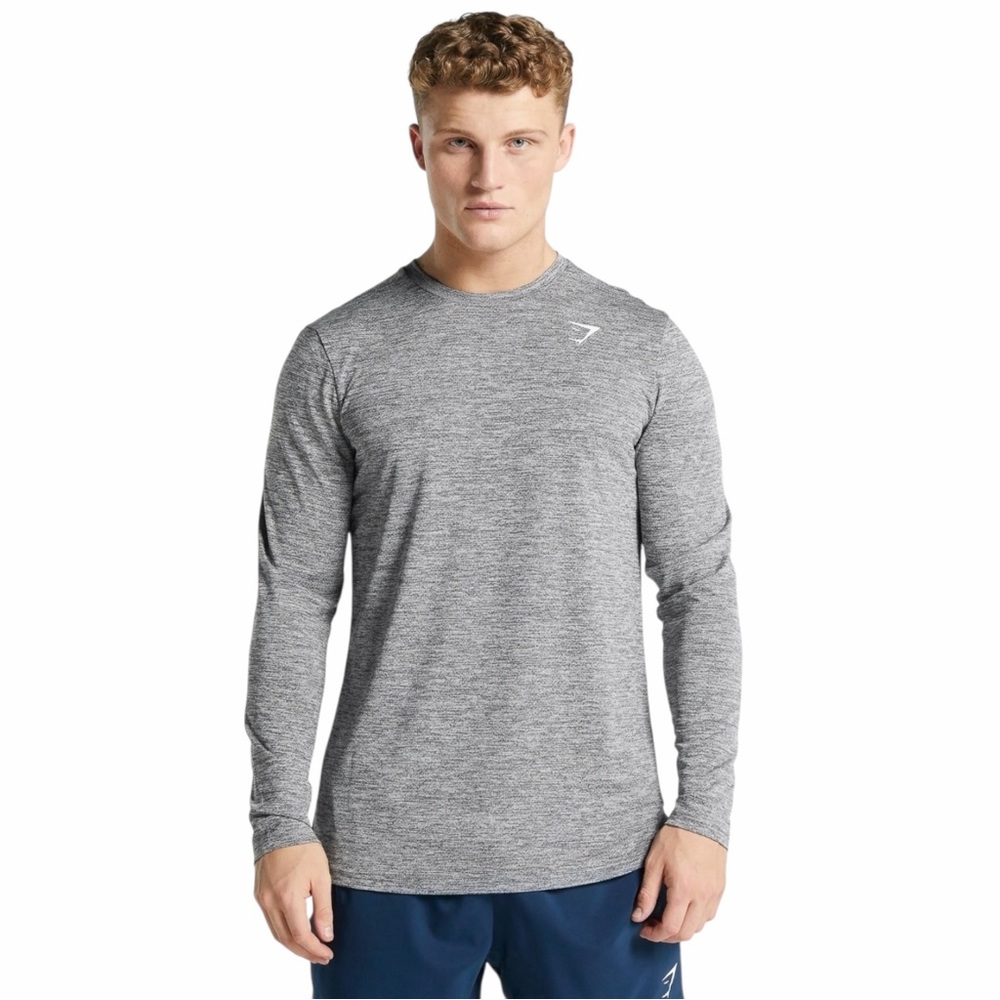 Gymshark Arrival Charcoal Marl Gray Long Sleeve T Shirt Top Men’s size Medium